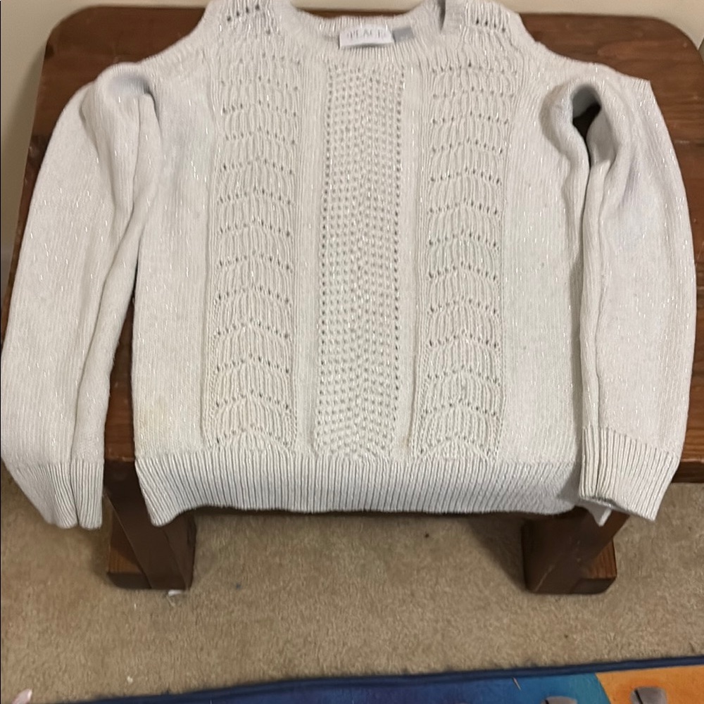 Classic White Cable Knit Sweater